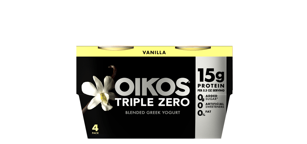 Oikos Triple Zero Mixed Berry Protein Nonfat Greek Yogurt Cups, 4